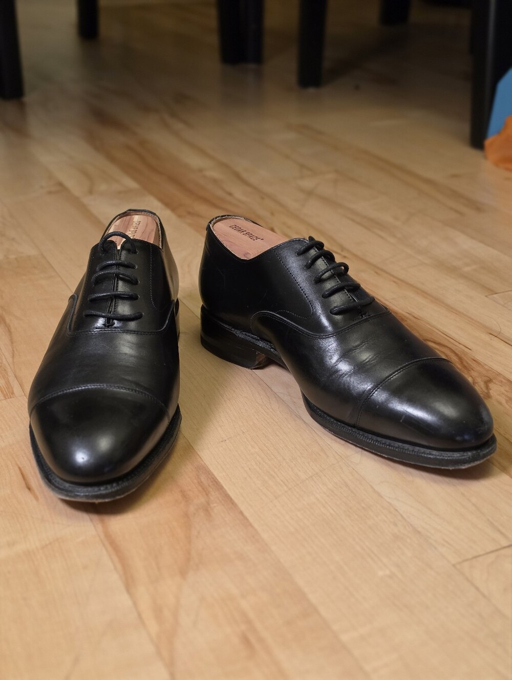 Meermin 101198 Black Oxford Dress Shoes UK 7.5 G / US 8.5 3E Wide calf Leather